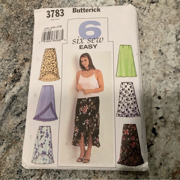 Butterick Pattern 3783 Women's Plus Sizes 6 Easy to Sew Skirts 28W, 30W, 32W - Picture 4 of 4